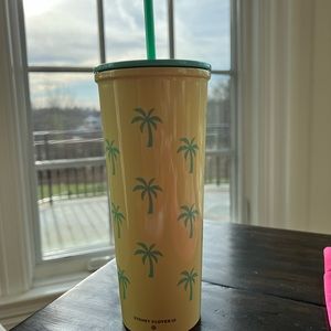 Stoney Clover Lane x Target Insulated Tumbler Yellow/Green Palm Trees 24.7oz NWT